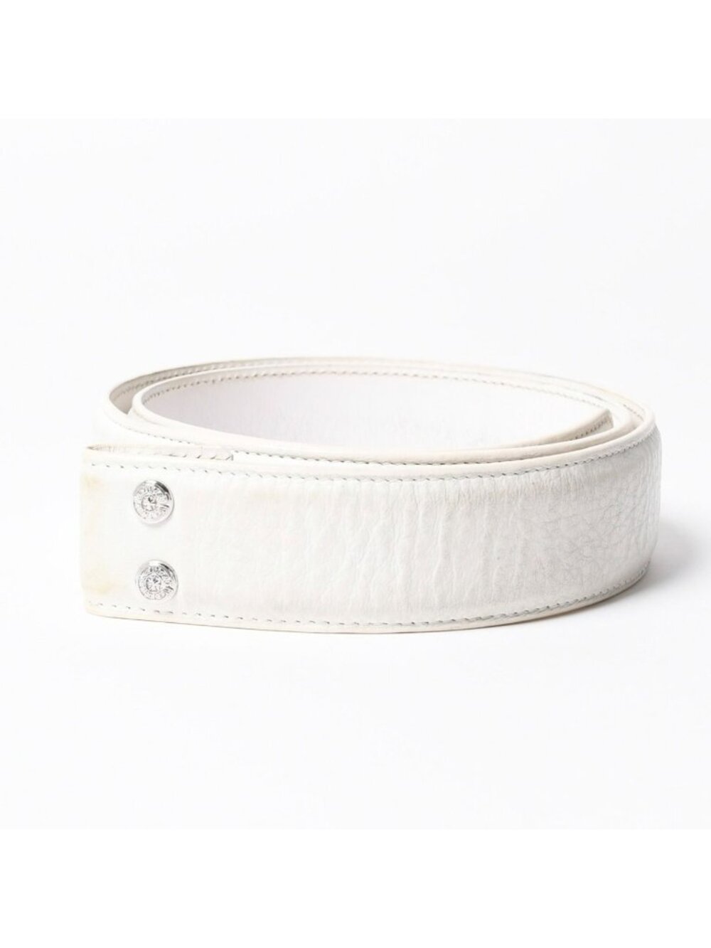 Chrome Hearts Horseshoe Revet Leather Belt 32 Rivet Ivory Silver Hole